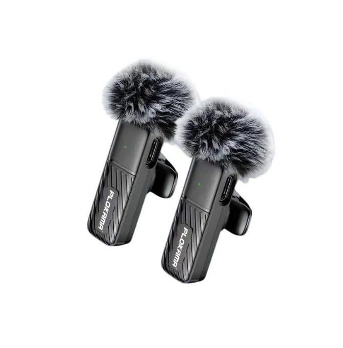 Plokama VM-20 2.4G Wireless Lavalier Microphone for All Phones – Dual Wireless Mic (2 in 1) for Live Streaming, Vlogging, and Interviews – YouTube and TikTok Microphone with Air Filter – 25m Range - Image 4